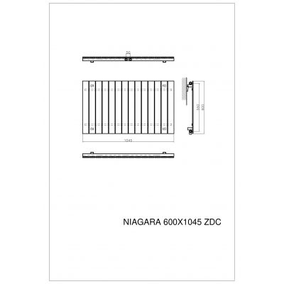 Luxrad Niagara Pojedyncza grzejnik dekoracyjny 60x104,5 cm podłączenie dolne antracyt NIA60010457016ZDC