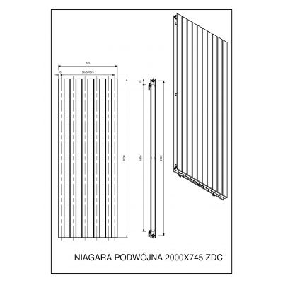 Luxrad Niagara Podwójna grzejnik dekoracyjny 200x74,5 cm podłączenie dolne biały NIAP20007459003ZDC