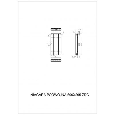 Luxrad Niagara Podwójna grzejnik dekoracyjny 60x29,5 cm podłączenie dolne antracyt NIAP6002957016ZDC