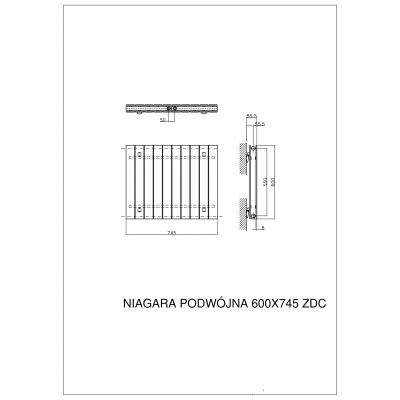 Luxrad Niagara Podwójna grzejnik dekoracyjny 60x74,5 cm podłączenie dolne biały NIAP6007459003ZDC