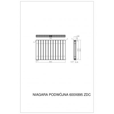 Luxrad Niagara Podwójna grzejnik dekoracyjny 60x89,5 cm podłączenie dolne biały NIAP6008959003ZDC