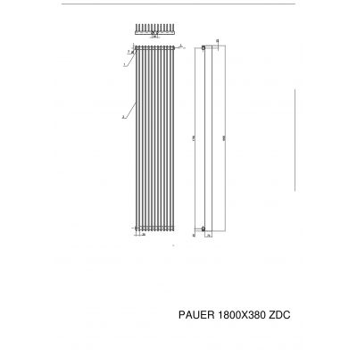 Luxrad Pauer grzejnik dekoracyjny 180x39 cm podłączenie dolne biały PAU18003909003ZDC