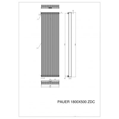 Luxrad Pauer grzejnik dekoracyjny 180x50 cm podłączenie dolne antracyt PAU18005007016ZDC