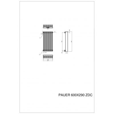 Luxrad Pauer grzejnik dekoracyjny 60x30 cm podłączenie dolne biały PAU6003009003ZDC