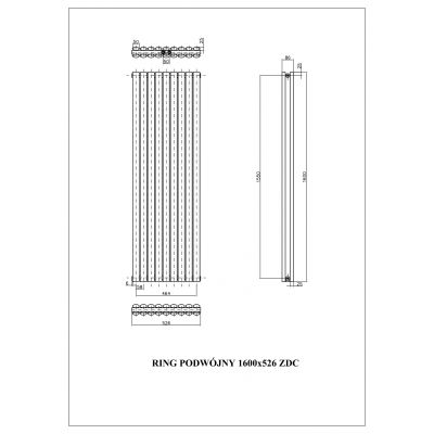 Luxrad Ring Podwójny grzejnik dekoracyjny 160x52,6 cm podłączenie dolne biały RINP16005269003ZDC
