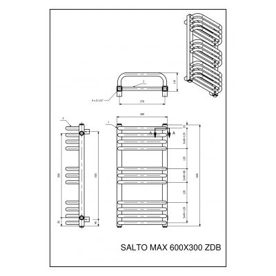 Luxrad Salto Max grzejnik łazienkowy 60x30 cm antracyt SAM6003007016