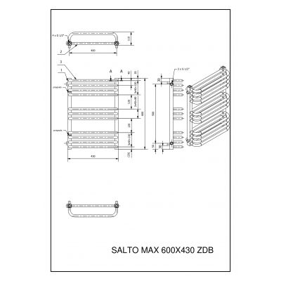 Luxrad Salto Max grzejnik łazienkowy 60x43 cm antracyt SAM6004307016