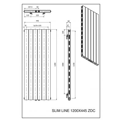 Luxrad Slim Line grzejnik dekoracyjny 120x44,5 cm podłączenie dolne biały SLLI12004459003ZDC