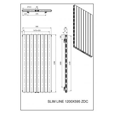 Luxrad Slim Line grzejnik dekoracyjny 120x59,5 cm podłączenie dolne biały SLLI12005959003ZDC