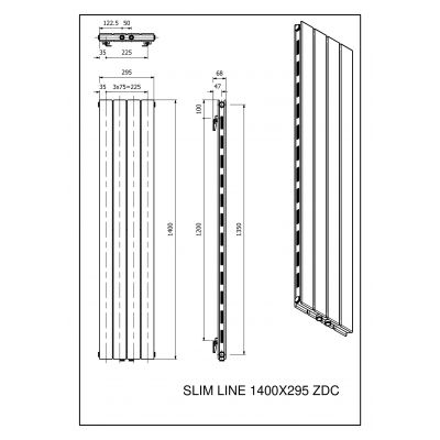 Luxrad Slim Line grzejnik dekoracyjny 140x29,5 cm podłączenie dolne antracyt SLLI14002957016ZDC