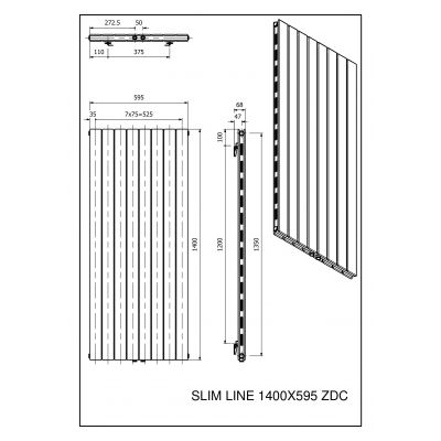 Luxrad Slim Line grzejnik dekoracyjny 140x59,5 cm podłączenie dolne biały SLLI14005959003ZDC