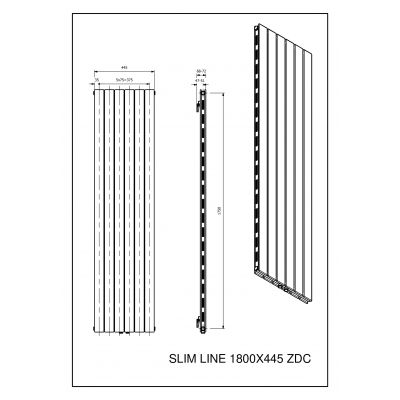 Luxrad Slim Line grzejnik dekoracyjny 180x45,5 cm podłączenie dolne biały SLLI18004459003ZDC