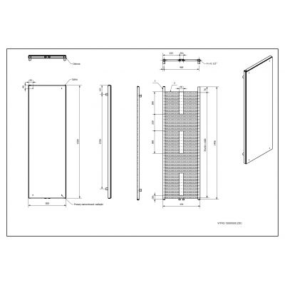 Luxrad Vitro grzejnik dekoracyjny 150x50 cm podłączenie dolne antracyt VIT15005007016ZDC