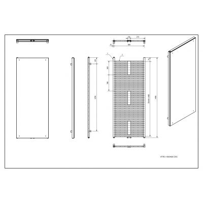 Luxrad Vitro grzejnik dekoracyjny 150x60 cm podłączenie dolne biały VIT15006009003ZDC