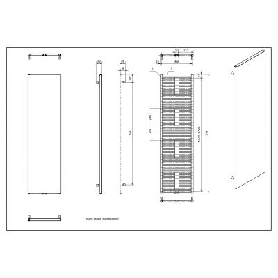 Luxrad V-line grzejnik dekoracyjny 180x50 cm podłączenie dolne czarny VLI18005009005MATZDC