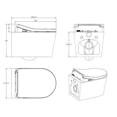 Major&Maker Topaz toaleta myjąca wisząca bez kołnierza biała 4701FW