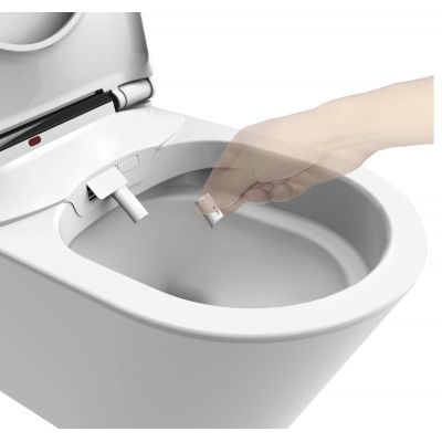 Major&Maker Deluxe B + Coral Black toaleta myjąca ze stelażem wisząca bez kołnierza biała 4020FBS200302B