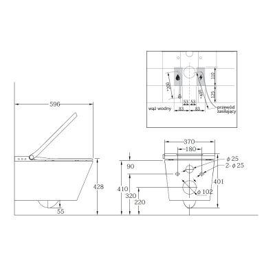 Major&Maker Deluxe B + Coral Black toaleta myjąca ze stelażem wisząca bez kołnierza biała 4020FBS200302B