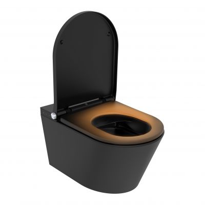 Major&Maker Black Pearl + Coral Black toaleta myjąca ze stelażem wisząca bez kołnierza czarna 4030FS200302B