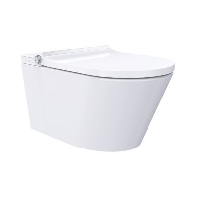 Major&Maker Classic + Coral White toaleta myjąca ze stelażem i przyciskiem wisząca bez kołnierza biała 4050FWS200302W