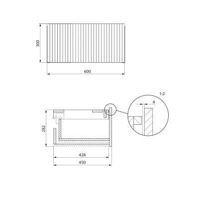 Meissen Keramik Kontra szafka 60x45x30 cm boczna wisząca marsala S1004-002