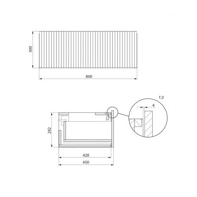 Meissen Keramik Kontra szafka 80x45x30 cm boczna wisząca biała S1004-003