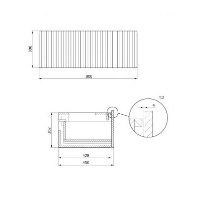 Meissen Keramik Kontra szafka 80x45x30 cm boczna wisząca marsala S1004-004
