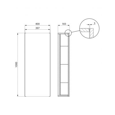 Meissen Keramik Kontra szafka 40x18,3x100 cm boczna wisząca masrala S1004-007