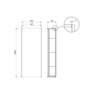 Meissen Keramik Kontra szafka 40x18,3x100 cm boczna wisząca marsala S1004-008