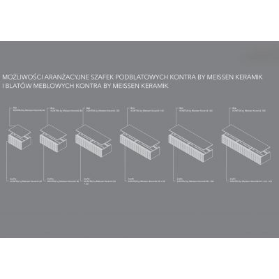 Meissen Keramik Kontra blat naszafkowy 80,2x42,8 cm biały S1004-009