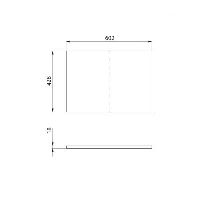 Meissen Keramik Kontra blat naszafkowy 60,2x42,8 cm biały S1004-030