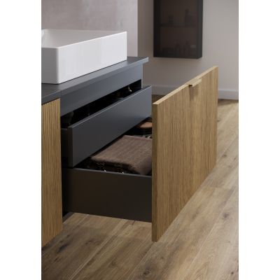 Meissen Keramik Werta szafka z blatem 99,8x45x42,1 cm podumywalkowa wisząca antracyt S1005-010