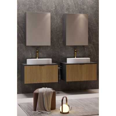 Meissen Keramik Werta szafka z blatem 99,8x45x42,1 cm podumywalkowa wisząca antracyt S1005-010