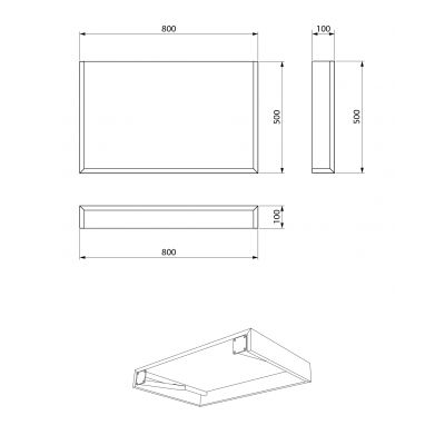 Meissen Keramik Kontra blat 80x50 cm biały S801-528
