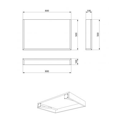 Meissen Keramik Kontra blat 80x50 cm czarny S801-529