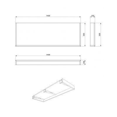Meissen Keramik Kontra blat 140x50 cm czarny S801-532