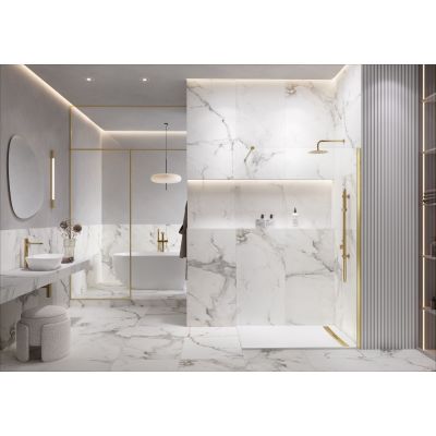 Meissen Keramik Kontra ścianka prysznicowa walk-in 90 cm złoty szczotkowany/szkło przezroczyste S169-009