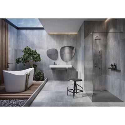 Meissen Keramik Kontra brodzik prostokątny z maskownicą 100x90 cm grafitowy S207-005