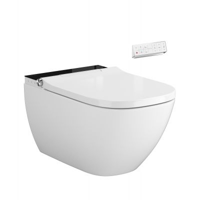 Meissen Keramik Genera Ultimate Square toaleta myjąca wisząca biała/czarna S701-516
