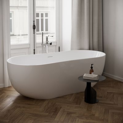 Meissen Keramik Kontra wanna wolnostojąca 180x45 cm owalna biała S301-359