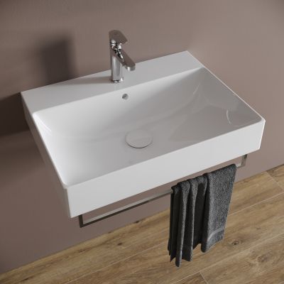 Meissen Keramik Werta umywalka 60,5x45,5 cm prostokątna ścienna-meblowa biała K691-014