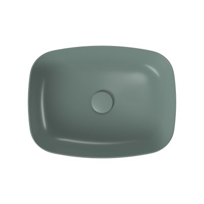 Meissen Keramik Farva umywalka 50x38,5 cm prostokątna nablatowa zielona K712-018