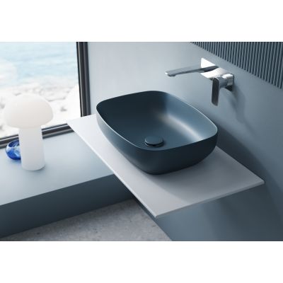 Meissen Keramik Farva umywalka 50x38,5 cm prostokątna nablatowa niebieska K712-028