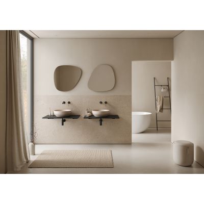 Meissen Keramik Farva umywalka 40x40 cm okrągła nablatowa cappuccino K712-035