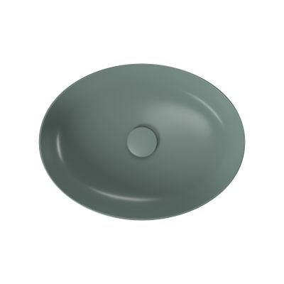 Meissen Keramik Farva umywalka 50x38,5 cm owalna nablatowa zielona K712-037