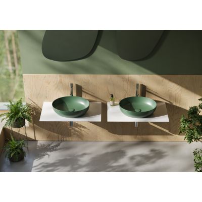 Meissen Keramik Farva umywalka 50x38,5 cm owalna nablatowa zielona K712-037