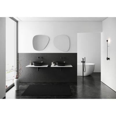 Meissen Keramik Farva umywalka 38x38 cm kwadratowa nablatowa antracyt K712-038