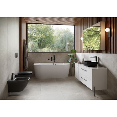 Meissen Keramik Farva umywalka 38x38 cm kwadratowa nablatowa antracyt K712-038