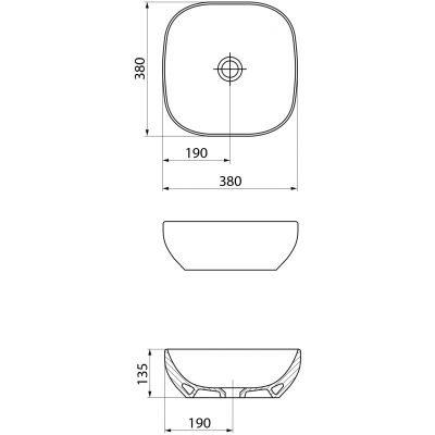 Meissen Keramik Farva umywalka 38x38 cm kwadratowa nablatowa niebieska K712-017