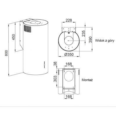 Maan Elba WPB 835 okap kuchenny 35 cm kominowy złoty połysk OELBW835I4PC.S3CZ.SA.ZL3_EO